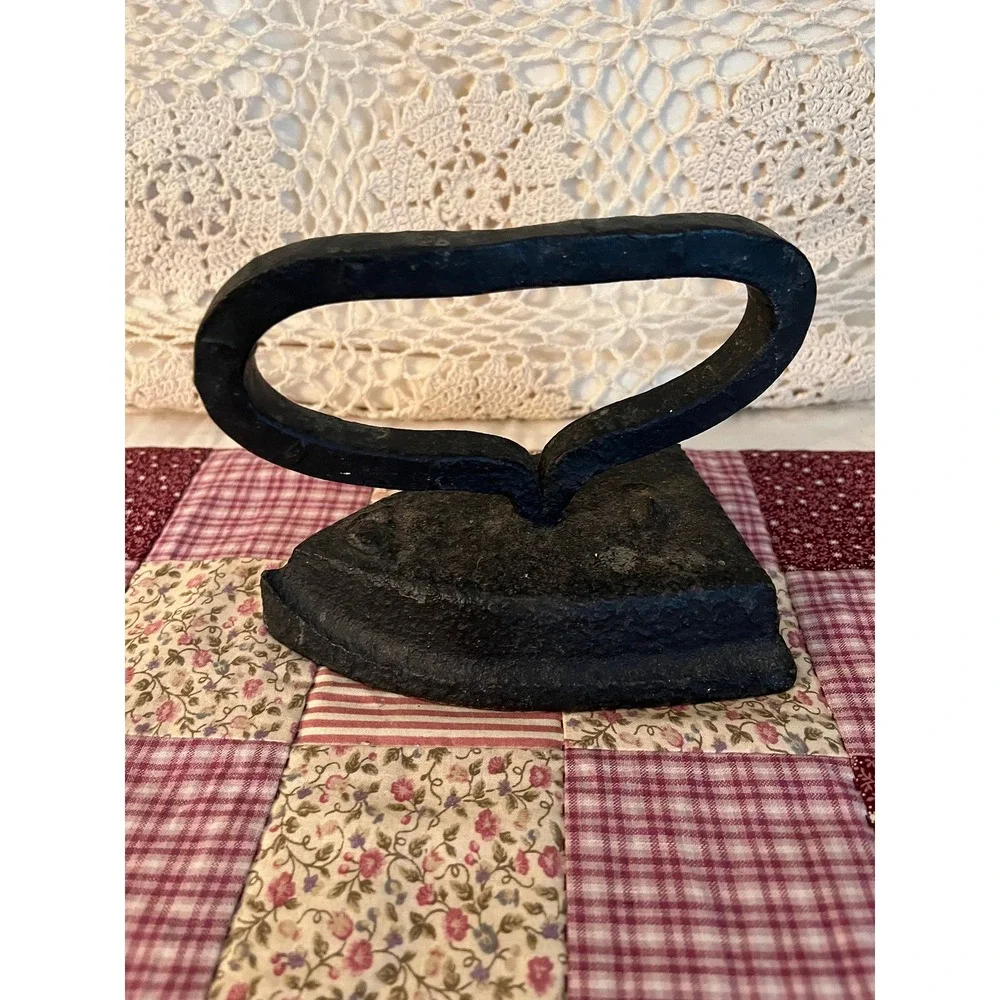 Vintage Cast Iron Stove Top Iron: Sewing Decor Door Stop
